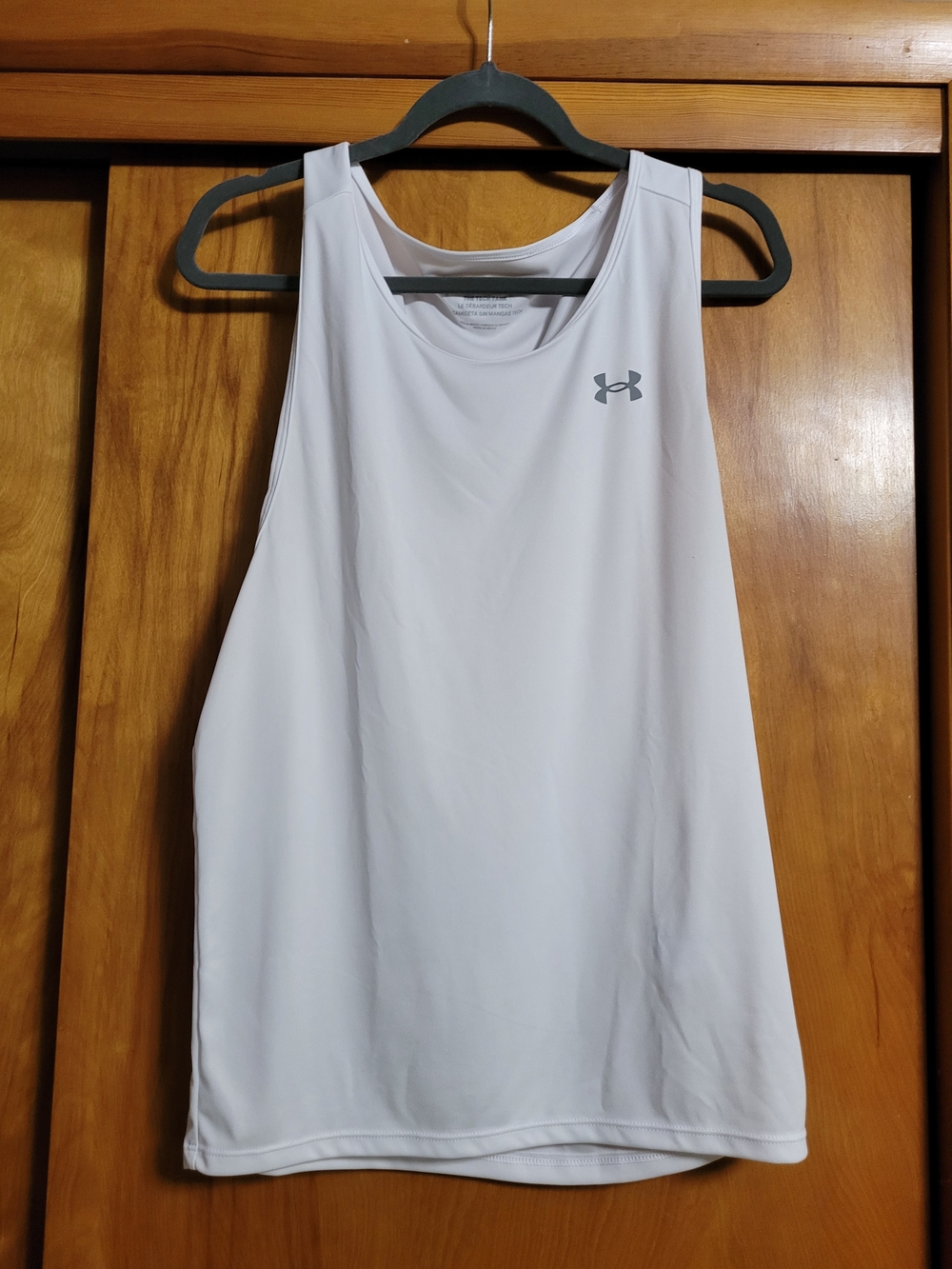 Under Armour White Men's Tank Top with Gray Logo